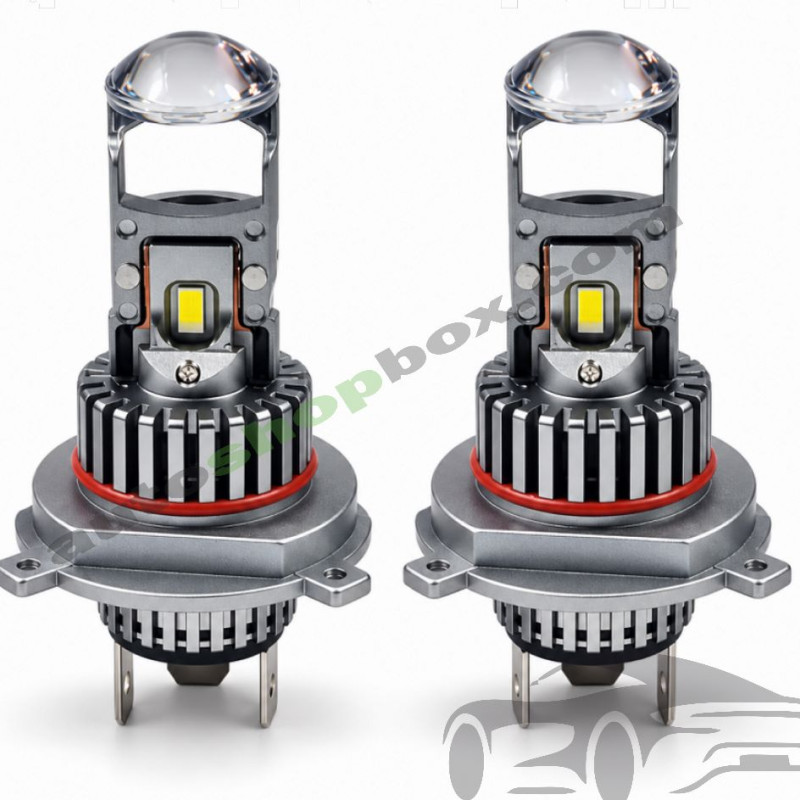 LED крушки H4 с вградена оптична лупа (проектор) – комплект 2 бр.