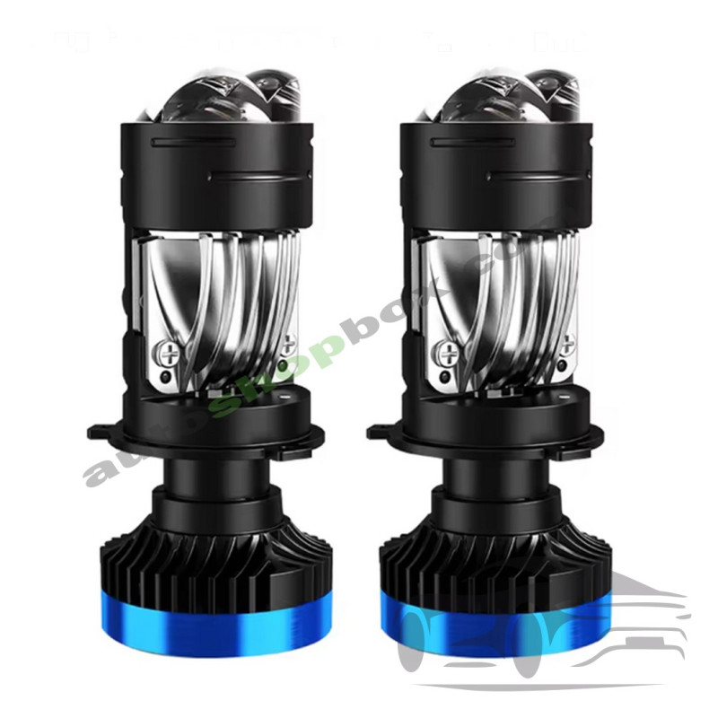 Диодни крушки за фар с лупи H4 70W 2БР/К-Т