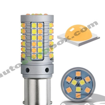 Универсални LED крушки 2 в 1 за Дневни светлини (DRL) + Мигач (Switchback) BA15S (1156) – 4140LM, CANBUS, 12V (комплект)