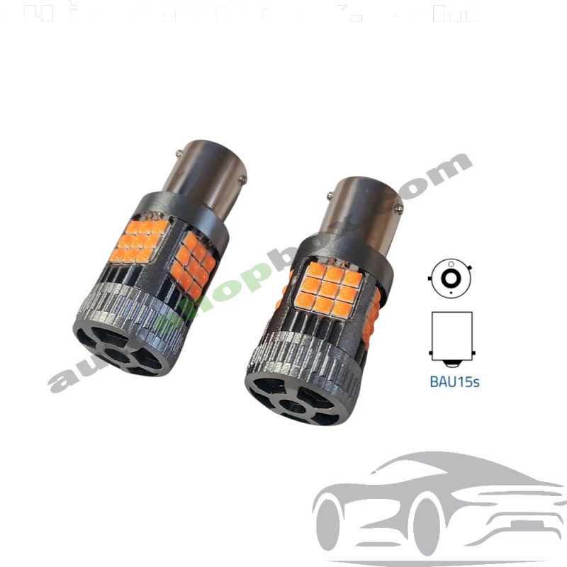 Диодни LED крушки за мигачи P21W / BAU15s (PY21W), оранжеви, комплект 2 бр. 