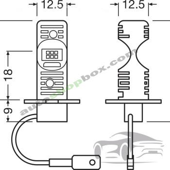 LED диодни крушки за кола OSRAM H1 LEDriving HL EASY – 12V, 13W (за дълги и къси светлини), Комплект 2 бр.