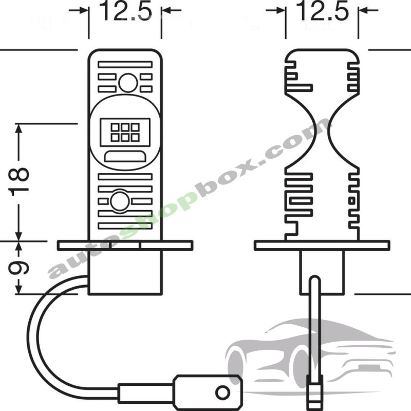 Диодни крушки фар за дълги светлини H3 OSRAM LEDriving HL EASY  55W 12V 6000K