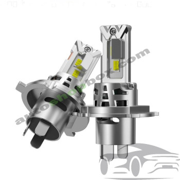 LED диодни крушки за кола Motohama Mini – H4, 12V, 2x30W, 6000K (Студено бяла светлина)
