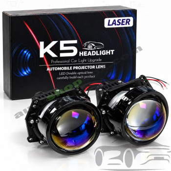 Bi-LED прожекторни лупи за фарове K5 Laser, 3" (76mm), 55W, 6500K – комплект 2 бр.