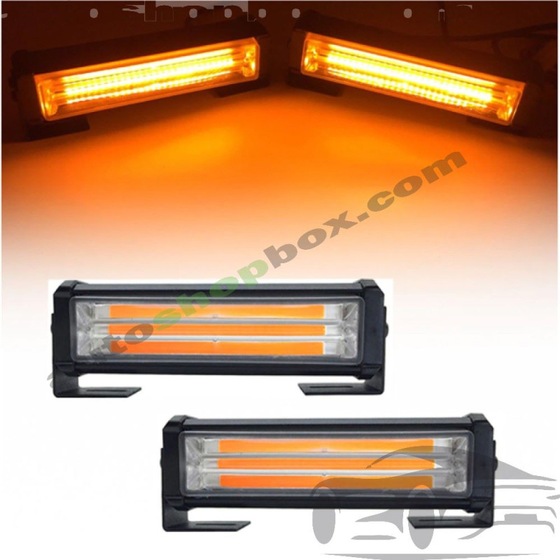Комплект компактни COB LED сигнални лампи МАЯК (2 бр.) - 12V/24V, за предно стъкло/табло