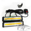 Комплект компактни COB LED сигнални лампи МАЯК (2 бр.) - 12V/24V, за предно стъкло/табло