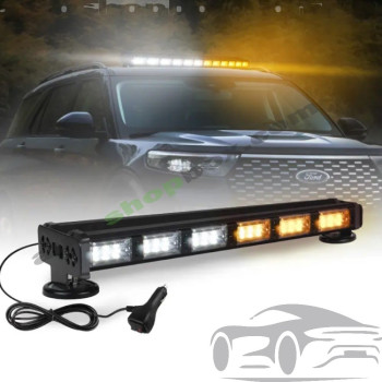 Професионален LED авариен панел МАЯК Жълто/Бял (44см) - 12V/24V, IP67, Алуминиев корпус