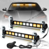 Комплект професионални LED сигнални лампи МАЯК Жълто/Бял (2 бр. х 44см) - 12V/24V, IP67, за стъкло/табло