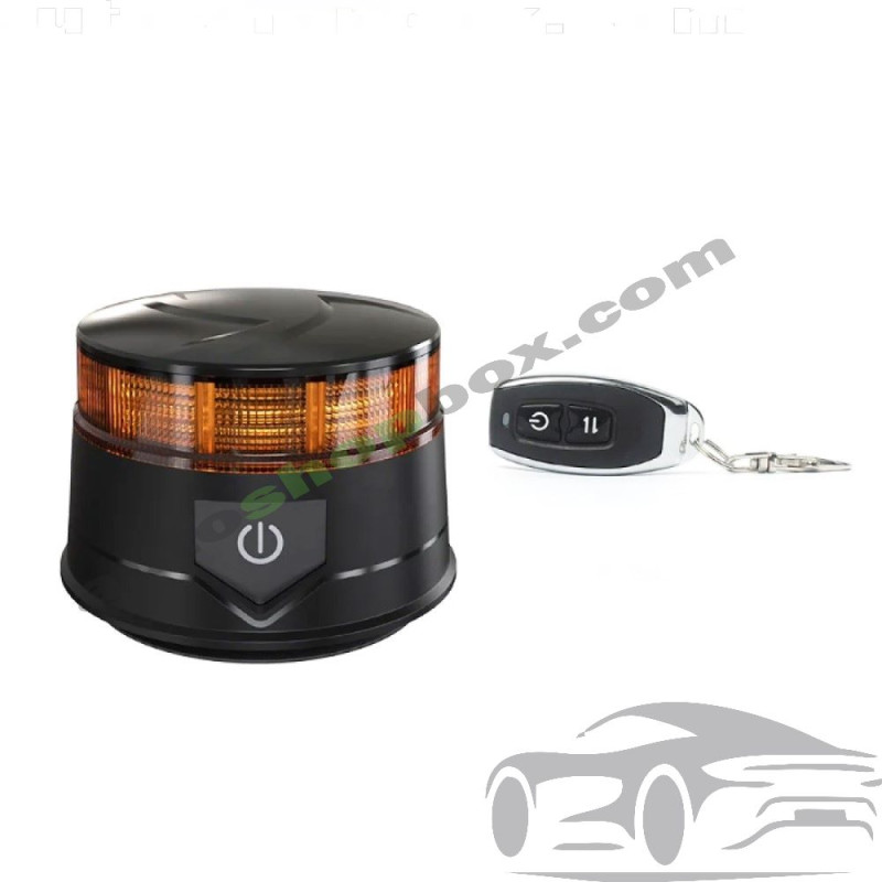 Акумулаторна LED сигнална лампа МАЯК 2071 с дистанционно 12V/24V - Магнит и Вакуум (30 LED)