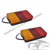 Комплект диодни LED стопове 12V с 24 диода и 4 функции (147x79 мм) - 2 бр.