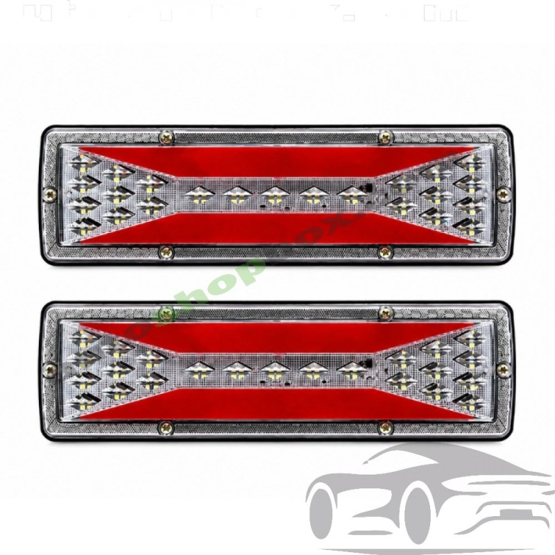 Комплект големи LED стопове за камиони и платформи 30см (12V/24V) - 2 броя