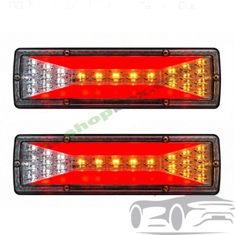 Комплект големи LED стопове за камиони и платформи 30см (12V/24V) - 2 броя