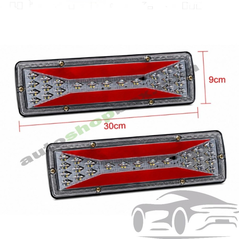 Комплект големи LED стопове за камиони и платформи 30см (12V/24V) - 2 броя