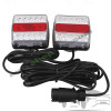 Комплект магнитни LED стопове за ремарке и платформа (12V/24V) с окабеляване - 7.5м кабел