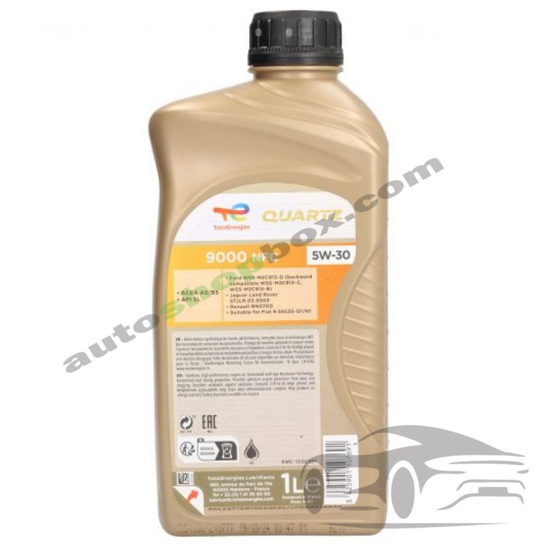 Двигарелно синтетично масло Total Quartz NFC 9000 - 5W30 1L за бензинови и дизелови двигателли