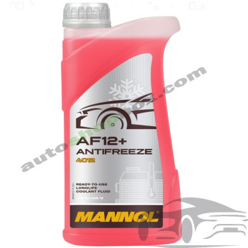 Готов антифриз MANNOL (Манол) AF12+ Longlife – Червен, 1 литър