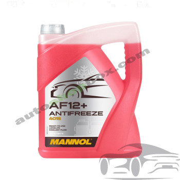 Готов антифриз MANNOL (Манол) AF12+ Longlife – Червен, 5 литра