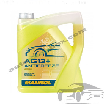 Готов антифриз MANNOL (Манол) AG13+ (-40°C) – Жълт, 5 литра