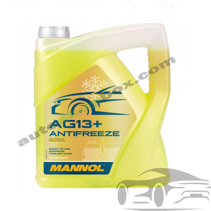 Готов антифриз MANNOL (Манол) AG13+ (-40°C) – Жълт, 5 литра