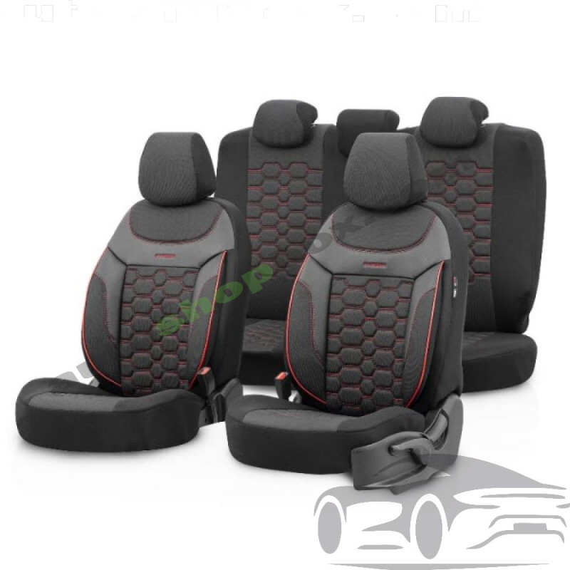 Тапицерия за седалки Otom Carbon (черно/червено)