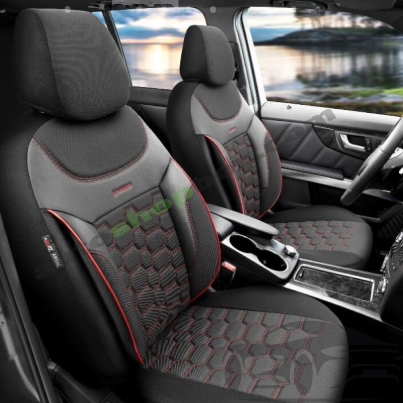 Тапицерия за седалки Otom Carbon (черно/червено)