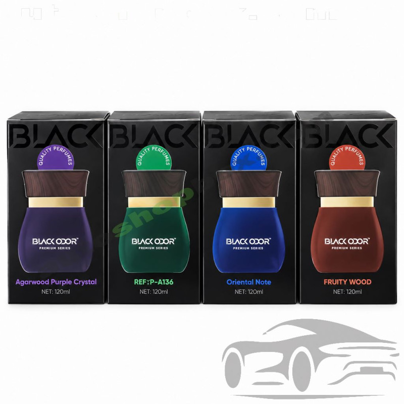 Течен ароматизатор за кола и дом Black Odor Premium Series, 120ml - различни аромати