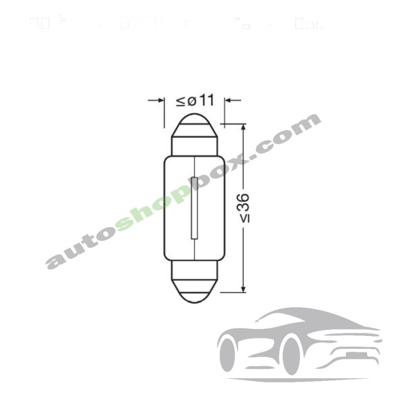 Крушка, светлини на регистрационния номер C5W Osram 12V 5W 36mm- 2бр