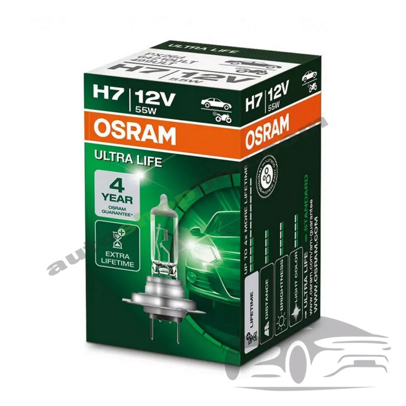 Крушка, фар за дълги светлини H1 Osram Ultra Life 12V, 55W- 1бр