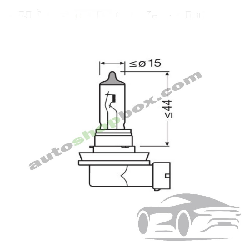 Крушка, фар за дълги светлини H11 Osram Standard 12V, 55W-1бр