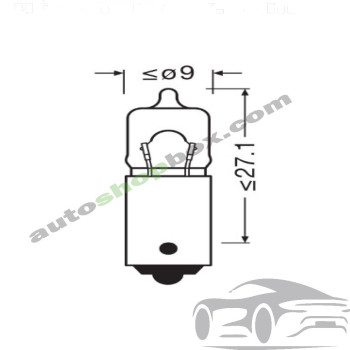 Крушка, светлини купе H20W Osram Standard 12V, 20W- 10бр.