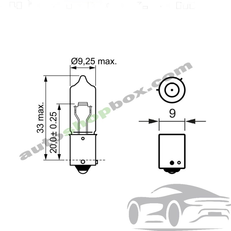 Крушка, мигач H21W Bosch Pure Light 12V, 21W- 1бр.