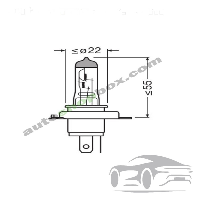 Крушка, фар H4 Osram Ultra Life 12V, 60/55W- 1бр
