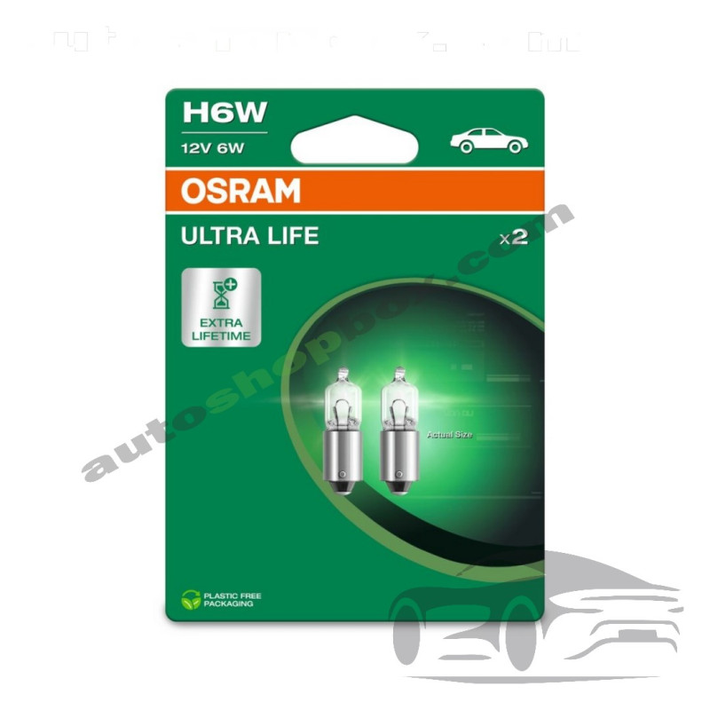 Крушка, мигач H6W Osram 12V 6W- 2бр