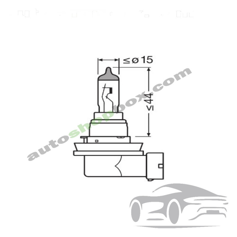 Крушка, фар за дълги светлини H8 Osram Standard 12V, 35W- 1бр