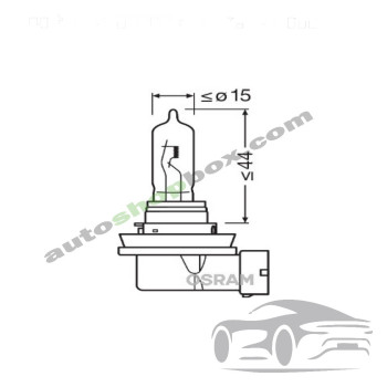 Крушка, фар за дълги светлини H9 Osram Standard 12V, 65W- 1бр