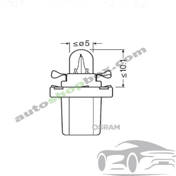 Крушка, светлини купе PB5 Osram Original Line 12V, 1,2W- 10бр
