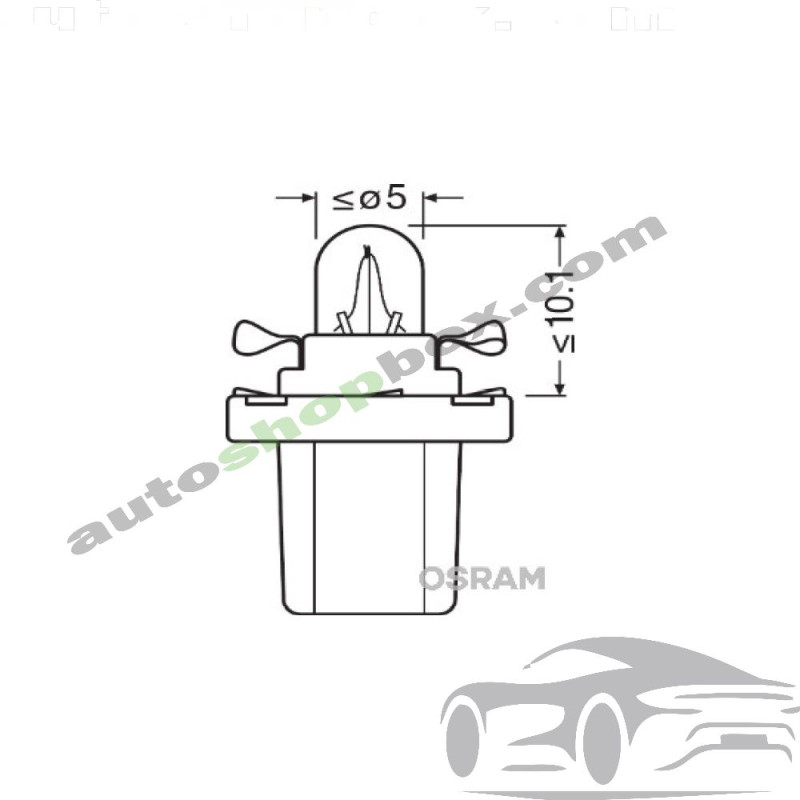 Крушка, светлини купе PB5 Osram Original Line 12V, 1,2W- 10бр