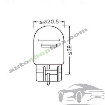 Крушка, светлини за паркиране / позициониране W21/5W Osram Staandard 12V 5/21W- 2бр.