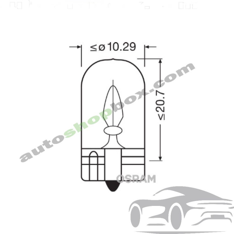 Крушка, осветление на уредите W2W  Osram Original line 12V, 2W - 10бр.