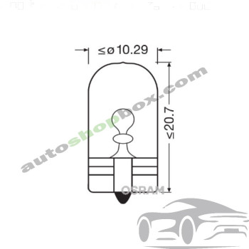 Крушка, светлини купе W6W Osram Standard 12V, 6W- 10бр.