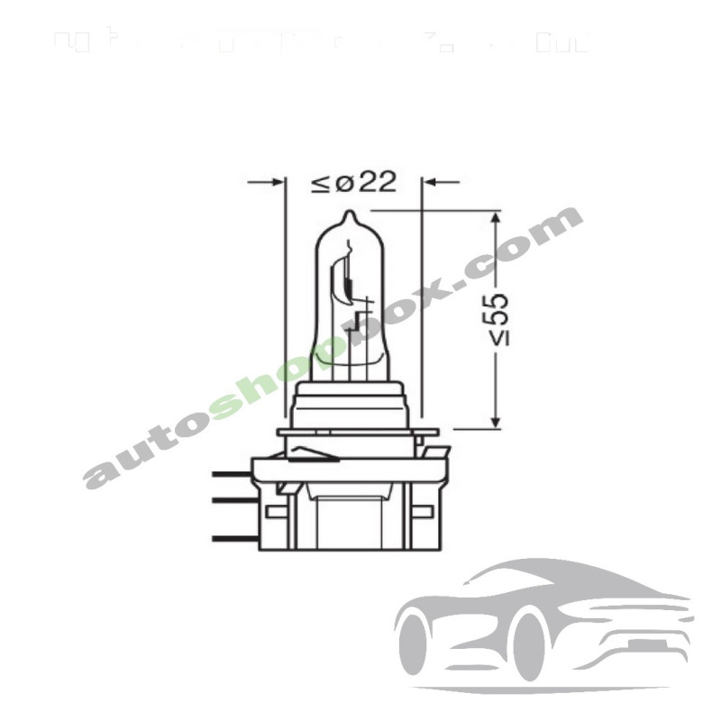 Крушка, фар за дълги светлини H15 Osram Standard 12V, 55/15W-1бр