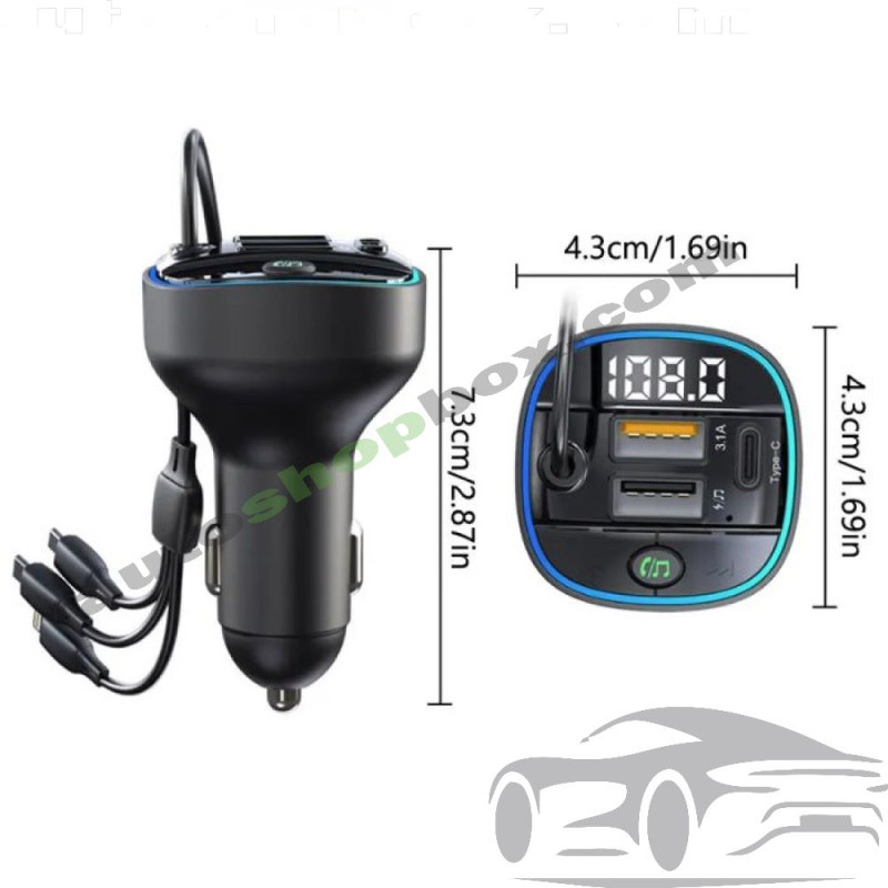 Адаптер за запалка + Трансмитер Bluetooth 