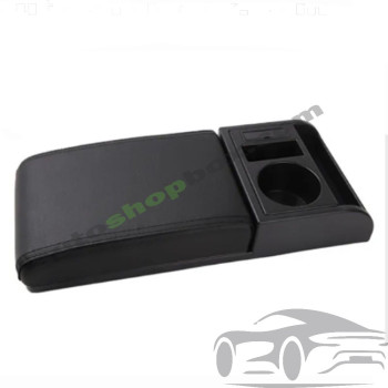 Масивен универсален подлакътник за кола от еко кожа с 2 USB порта (39х19х23 см)
