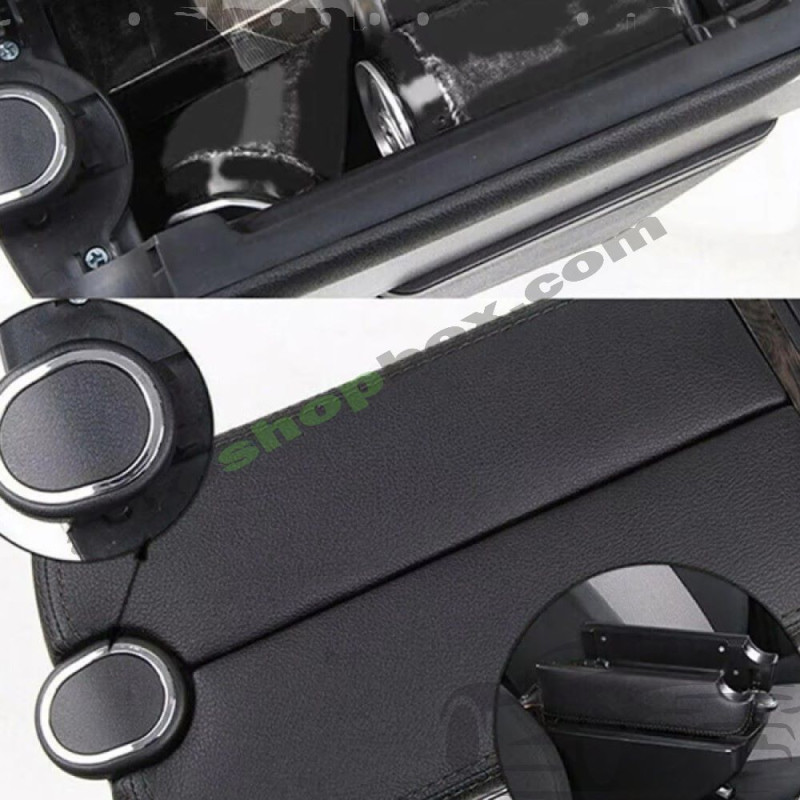 Масивен универсален подлакътник за кола от еко кожа с 3 USB порта (39х19х23 см)