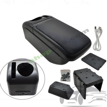 Универсален подлакътник за кола с 6 порта за зареждане (4x USB + 2x Type-C)