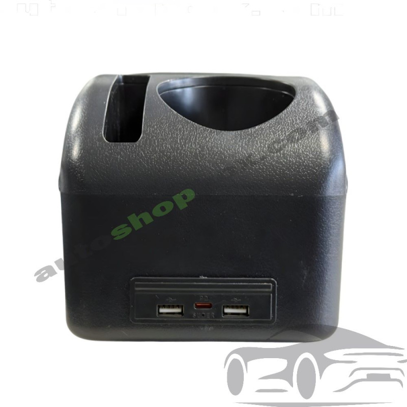 Универсален подлакътник за кола с 6 порта за зареждане (4x USB + 2x Type-C)