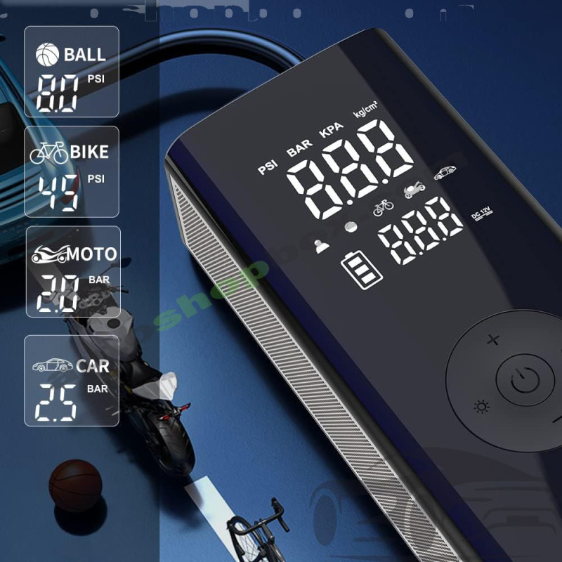 Акумулаторен Смарт Компресор за Гуми с LCD Дисплей 120W