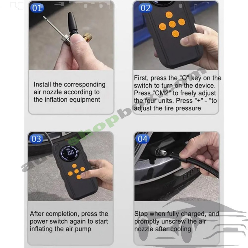 Акумулаторен Бустер за Кола и Компресор 3-в-1 Jump Starter 1250A