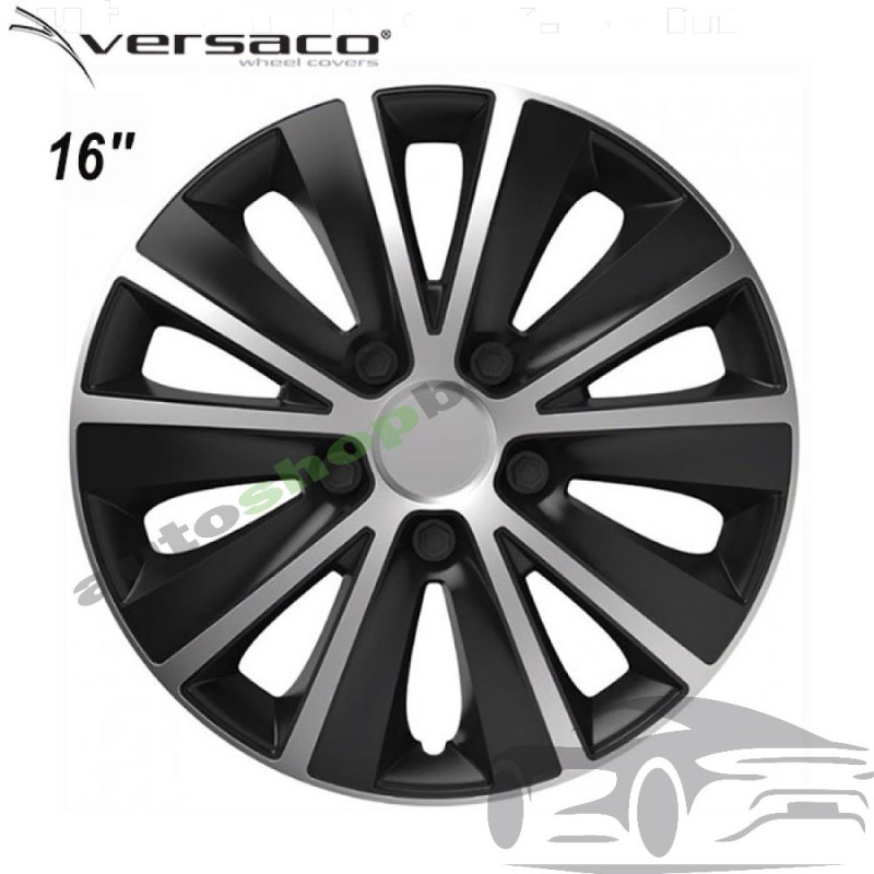 Тасове за джанти 16'' Versaco Rapid Silver / Black, комплект 4 бр.