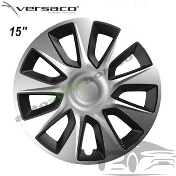 Тасове за джанти 15'' Versaco Stratos Silver / Black, комплект 4 бр.